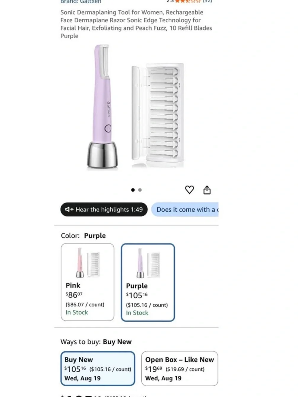 Professional Facial Dermaplaning Tool - Pink